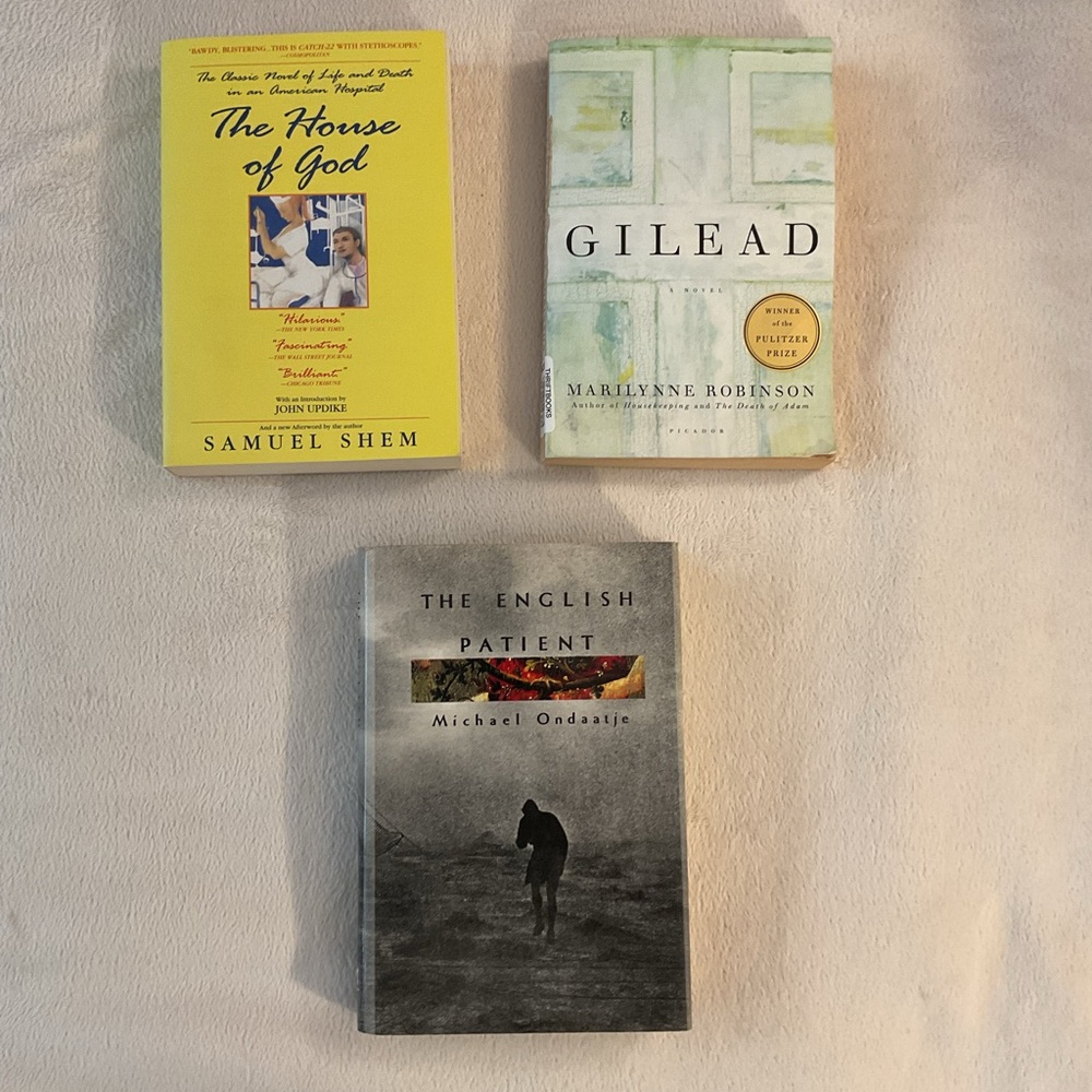 Set of 3 Paperback Books - The House of God, Gilead, The English Patient